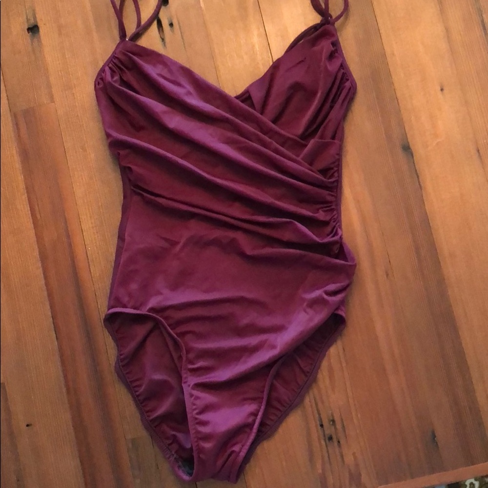 Burgundy Magic Suit with matching skirt